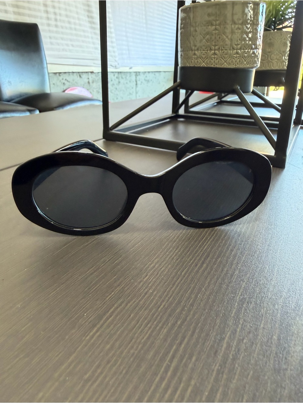 Celine Black Oval Sunglasses for Women
